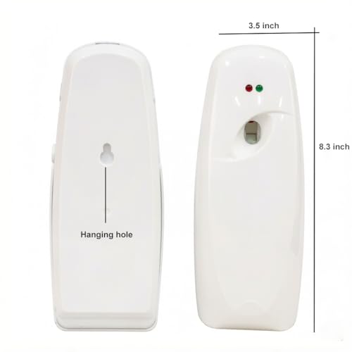 Automatic Diffusers, Battery Operated Scent Dispenser Wall Mount & Tabletop Aromatherapy Sprayer, Adjustable Spray Frequency Air Freshener for Home Bathroom Office Hotel(2 Pack) - color: White