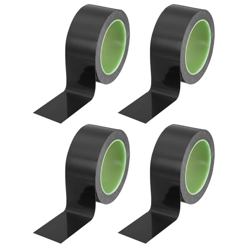 PATIKIL Floor Marking Tape 2 Inch x 110 Ft, 4 Pcs Self-Adhesive Warning Safety Tape Caution Stripe for Walls Floors Pipes Equipment Outdoor, Black - color: Black