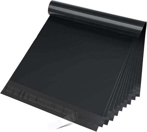 Fuxury Poly Mailers 10x13 Inch 50Pcs, Waterproof Shipping Bags for Clothing - color: Black, size: 10x13" 50pcs