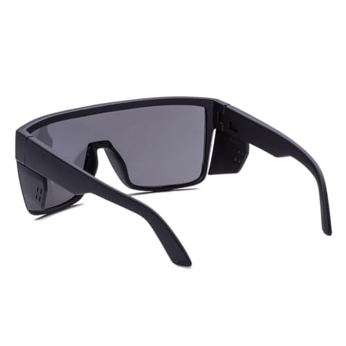 Polarized Safety Sunglasses, UV400 Protection, ANSI Z87.1 Wraparound Protective Eyewear - color: Matte Black Silver Mirror