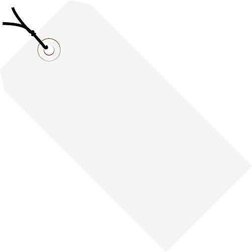 White Shipping Tags, Strung, 13 Pt., 2 3/4" x 1 3/8", #1, (Case of 1000) - color: White, size: Model #1 - 2 3/4" x 1 3/8", style: Pre-Strung