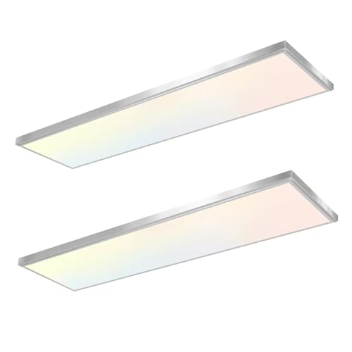 GT-Lite 2 Pack 1'x4' 4500 Lumen LED Flat Panel, Nickel Trim - color: Nickel