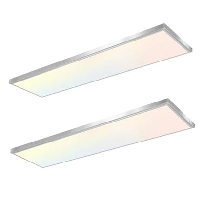 GT-Lite 2 Pack 1'x4' 4500 Lumen LED Flat Panel, Nickel Trim - color: Nickel