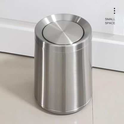 10L/2.6Gal Brushed Nickel Bathroom Trash Can with Lid,Sliver - color: silver