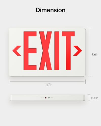 Sunco 2 Pack Red LED Exit Signs, Doublesided, 90 Minute Backup Battery