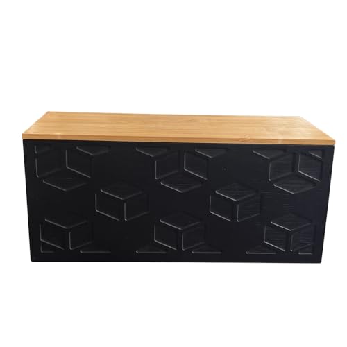 Bamboo Paper Towel Dispenser/Holder with Lid for Home and Commercial, Wall Mount or Countertop for Multifold, C Fold, Z fold, Trifold Hand Towels (Black) (Black) - color: Black