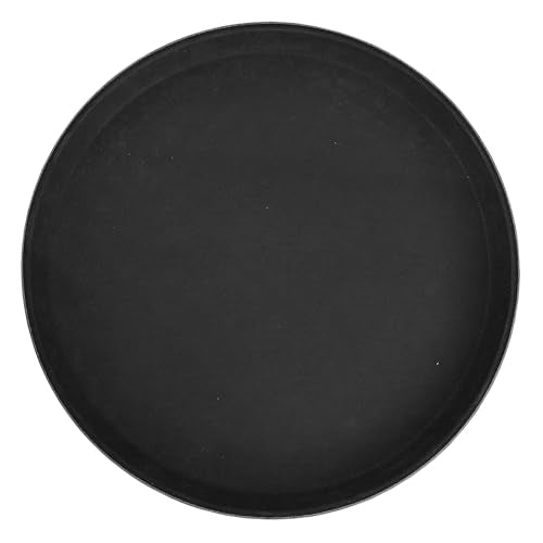 Winco 16" Black Round Fiberglass Glass Tray - color: Black, size: 15.9"
