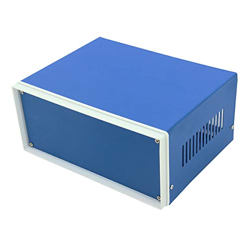 Fielect Electronic Junction Box Blue Metal Enclosure Project Box Case DIY Junction Box Enclosure Project Case 7.87 x 6.50 x 3.54 inch for Electronic - size: 7.87" x 6.50" x 3.54"
