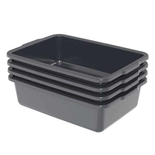 24 L Plastic Utility Bus Tub, Large Commercial Bus Boxes, 4 Packs - size: 24 L without Lid