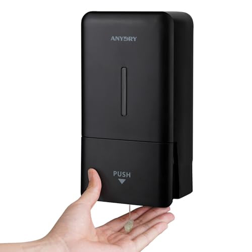 anydry Liquid Hand Soap Dispenser Wall Mounted 27oz Large Capacity Black - color: Elegant Black