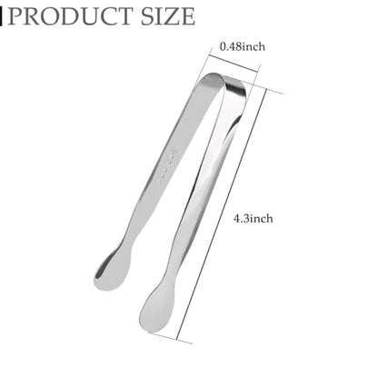 6 Pack 4.3 inch Mini Sugar Tongs, Stainless Steel Small Serving Tongs, Tiny Kitchen Tongs for Appetizers, Desserts, Tea Party and Coffee Bar