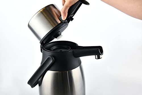 Thermal Coffee Carafe Airpot Dispenser by Heritage66 Triple Wall Stainless Steel Thermal Vacuum insulated 12 hours heat Retention 24 hours cold Retention (3 Liter) (HP30P)