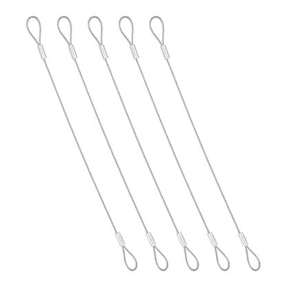 PATIKIL 1.2mmD x 8" L Outdoor Travel Security Cable, 5PCS 304 Stainless Steel Safety Wire Rope Luggage Anti-Theft Cable with Loop Ends for Bike Motorcycle Home Decoration, Silver - size: 0.05 in D x 8 in L