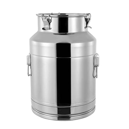 Thickened Stainless Steel Milk Can Large Liquid Container Storage,Stainless Steel Milk Bucket With Sealing Lid and Carry Handle,for Wine, Oil Storage Transport (28L/7.4 Gal) - size: 28L/7.4 Gal