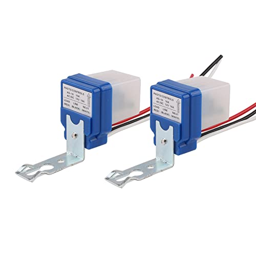 Auto On Off Photocell Night Light Switch Photoswitch Light Sensor Switch (2PCS AC/DC 12V 10A) - color: 2PCS SQUARE, size: AC/DC 12V