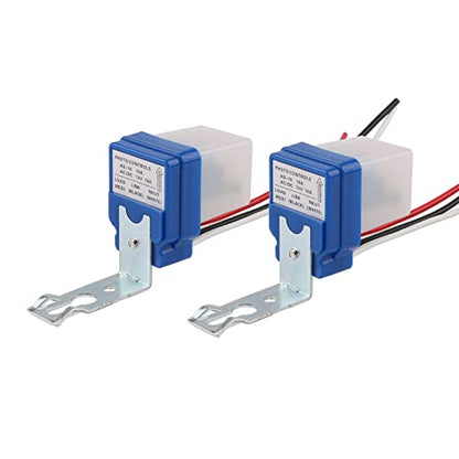 Auto On Off Photocell Night Light Switch Photoswitch Light Sensor Switch (2PCS AC/DC 12V 10A) - color: 2PCS SQUARE, size: AC/DC 12V