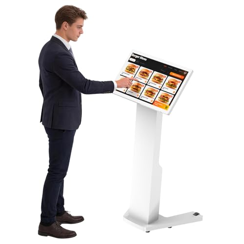 21.5 inch Touch Screen Self Service Kiosk, Floor Standing Digital Signage Display, FHD Android Interactive Information Kiosk for Retail Stores, Restaurants, Shopping Mall Wayfinding, Advertising - size: 21.5 Inch