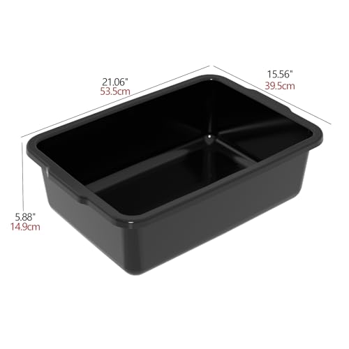 Sandmovie 4 Packs Commercial Restaurant Bus Tub, 25 L Plastic Bus Box - size: 25 L