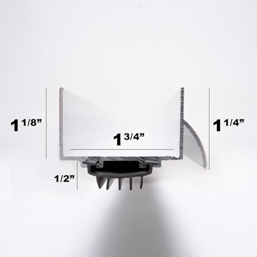 U-Shape Door Bottom with Drip Cap – Heavy Duty Aluminum + White Vinyl Seal | Fits 1-3/4" Doors | Weatherproof Door Sweep for Exterior Doors | 32", 36", 42", 48" 60" (60 inch) - size: 60 Inch