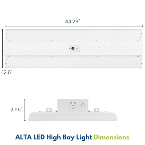 Konlite Pack of 2 ALTA LED High Bay Light - 4FT - 225W/195W/175W - 37,600 Lumens - 5000K/4000K Selectable - 120-277V - 600W Metal Halide Equal - size: 2 PACK - 225W/195W/175W