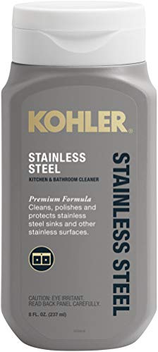 KOHLER K-23729-NA Stainless Steel Cleaner, Kitchen & Bathroom Cleaner, Polish & Protect Sinks & Other Surfaces, 8 FL Oz - size: 8 Fl Oz (Pack of 1)