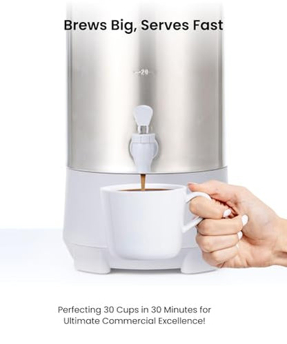 SYBO Commercial Grade Stainless Steel Percolate Coffee Maker Hot Water Urn for Catering, 30-Cup, 4.5L, Grey - style: 4.5L Grey