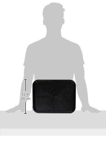 Winco 10" x 14" Black Fast Food Plastic Tray - color: Black, size: 10" x 14"