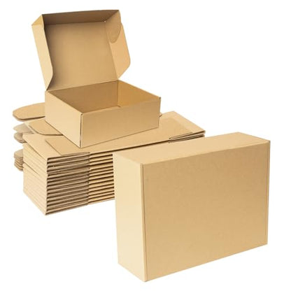 Shipping Boxes 12x9x4 inches Set of 20, Large Mailing Boxes Brown Cardboard Corrugated Mailer Boxes for Packing Small Business - size: 12 x 9 x 4 in