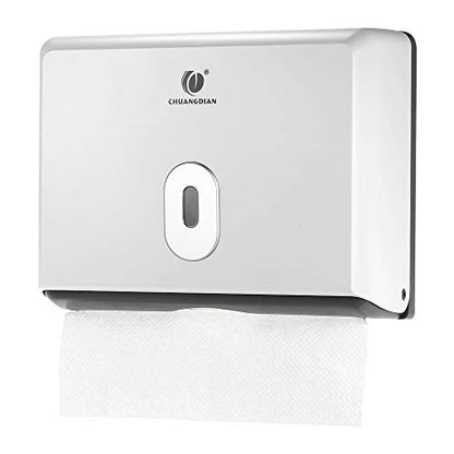 Commercial Paper Hand Towel Holder, Toilet Tissue Dispenser, Wall-Mounted Bathroom Tissue Dispenser Tissue Box Holder for Multifold Paper Towels (White) - color: White