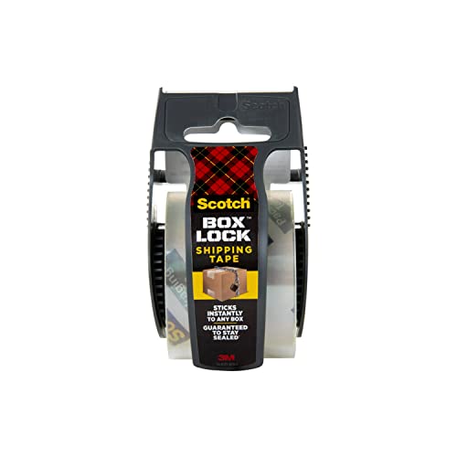 Scotch Box Lock Packing Tape,Clear,Extreme Grip Box Packaging Tape for Shipping and Mailing,1.88 in. x 22.2 yd.,6 Rolls with Dispensers,(Pack of 6) - size: 6 Rolls (Pack of 6)