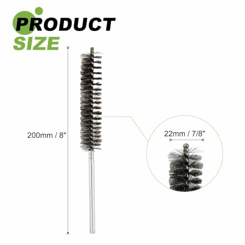HARFINGTON 2pcs Wire Bore Brush 8 x 7/8" 1/4 Inch Shank Stainless Steel Bristles Cleaning Brush for Clean Car Part Tube Kitchen Garage - size: 8 x 7/8"
