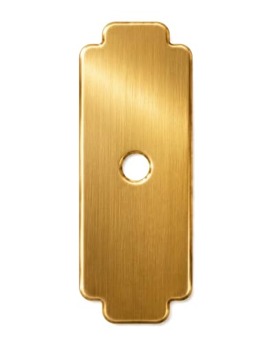 trust4care 4-Pack Gold Rectangle Backplates of Closet Cabinet Knobs - color: Gold