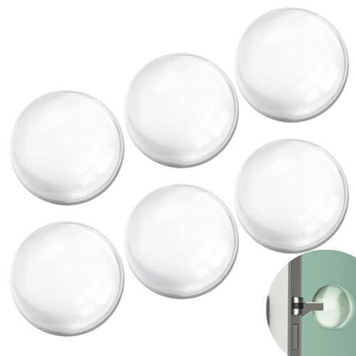 Bovinde Door Stopper Wall Protector,Bumper Knobs 6 PCS(Round Clearly) - color: Round clearly