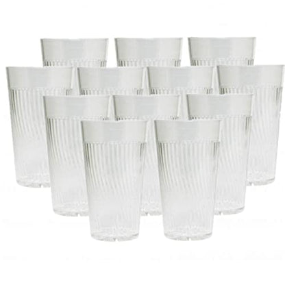 TrueCraftware- 8 oz. Belize Tumbler/Drinking Cups Clear Polycarbonate Set of 12-Premium Iced Tea Glasses Stackable Reusable Drinking Glasses Dishwasher Safe Break-Resistant for Home Restaurants - color: Clear, size: 8 oz