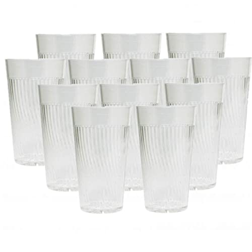 TrueCraftware- 8 oz. Belize Tumbler/Drinking Cups Clear Polycarbonate Set of 12-Premium Iced Tea Glasses Stackable Reusable Drinking Glasses Dishwasher Safe Break-Resistant for Home Restaurants - color: Clear, size: 8 oz