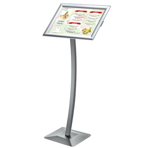 Yaocom 11 x 17 Inches Aluminum Floor Sign Stand Poster Holder, Silver - color: Silver, size: 11 x 17 Inches