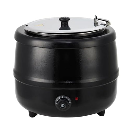 Commercial Electric Soup Kettle – 13.7QT Capacity, Stainless Steel Removable Insert, Hinged Lid, Anti-Scald Handle, Adjustable Temperature Control – Food Warmer for Restaurant, Buffet, - size: 13.7 Quarts