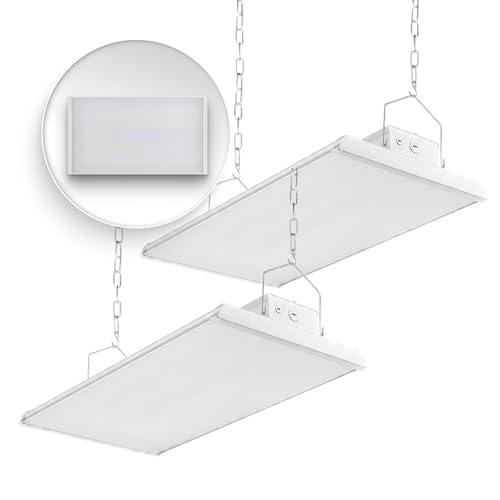 Konlite 2 Pack Linear LED Bay Ceiling Shop Light - 2 Ft - 105W 5000K 1-10V Dimming 14170 Lumens - Equal to 4 lamp T5 Ceiling Light Fixture - No Maintenance for Life - size: 2 PACK - 105W