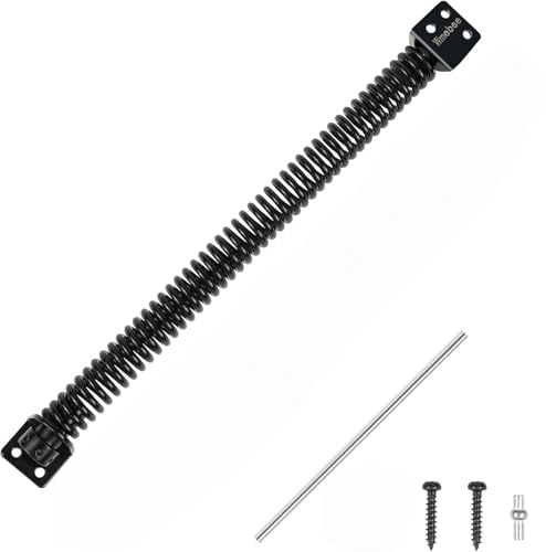 13 Inch Self Closing Gate Spring, Adjustable Tension Gate Closer for Wooden and Vinyl Fence, Steel, Black (13'', 1 Pack) - size: 1 Pack
