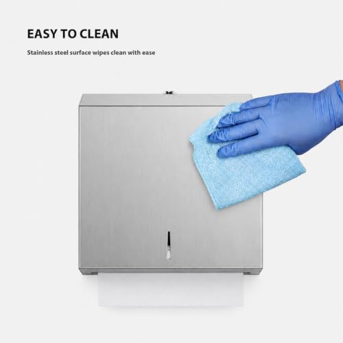 Stainless Steel Paper Towel Dispenser Wall Mount for Commercial Bathrooms - color: 3814-silver