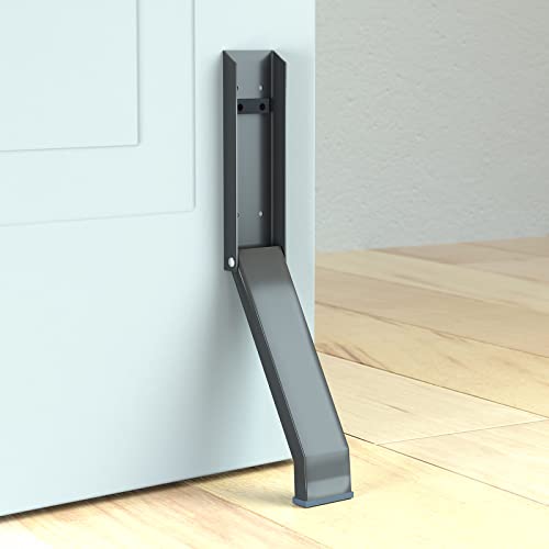 Door Stopper, Door Holder, No Drilling Door Stoppers, Easy Pedal Kick Down Door Stop (1, Black) - color: Black