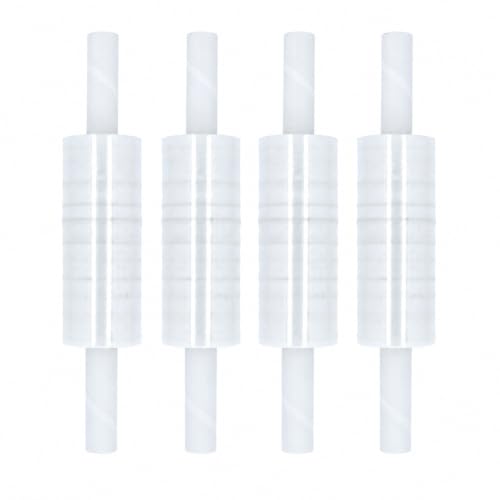 PSBM Stretch Wrap with Handles, 4 Rolls 10 Inch x 1000 Feet 70 Gauge Heavy Duty Clear Plastic Wrap Industrial Strength Shrink Film for Moving, Packing & Shipping - size: 10 Inch, style: 70 GA
