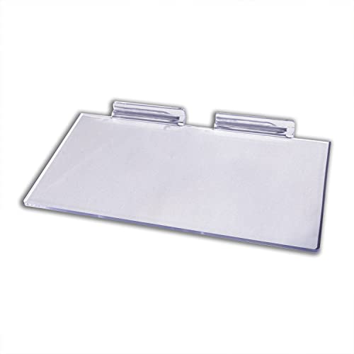 Large Clear Acrylic Slatwall Shoe Shelf, 6" D x 12" L Flat Plastic Display Shelf Made with .16" Thick Styrene, 5 Pack - size: 5 Pack