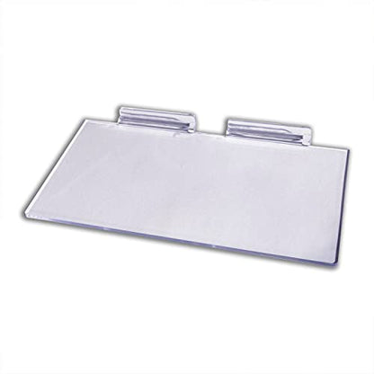 Large Clear Acrylic Slatwall Shoe Shelf, 6" D x 12" L Flat Plastic Display Shelf Made with .16" Thick Styrene, 20 Pack - size: 20 Pack