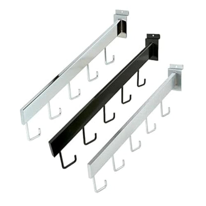 Dazzling Displays 5-Hook Waterfall Slatwall Face-Out Display, Rectangular Tube, Black - Essential Slatwall Accessories for Retail Merchandising, Slat Wall Fittings and Slatwall Hooks - color: Black