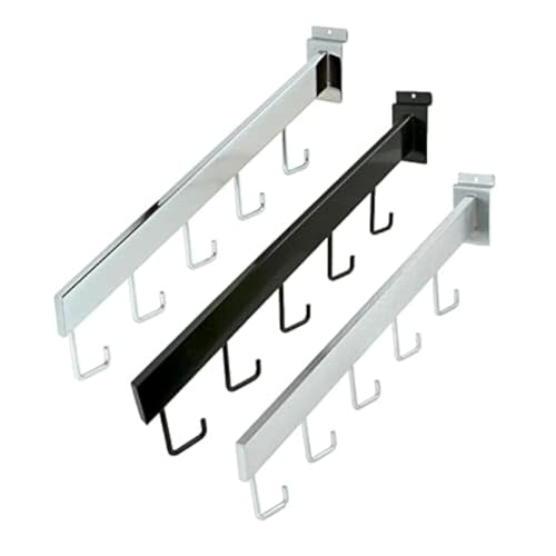 Dazzling Displays 5-Hook Waterfall Slatwall Face-Out Display, Rectangular Tube, Black - Essential Slatwall Accessories for Retail Merchandising, Slat Wall Fittings and Slatwall Hooks - color: Black