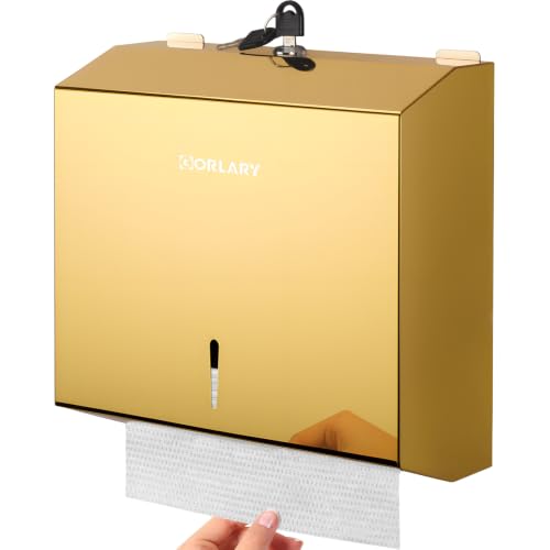 Gorlary Commercial Paper Towel Dispenser Wall Mount, Gold - color: Gold, size: 300 Sheets – Medium