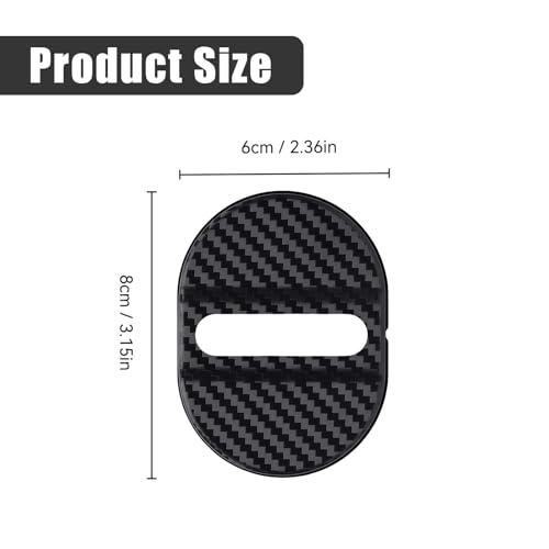 4 PCS Carbon Fiber Car Door Protector, Door Latch Lock Cover, Self-Adhesive Slam Stopper Shock Absorber, Universal Automotive Exterior Accessories for Most Cars, SUVs, Trucks (Black) - color: Carbon Fiber Black