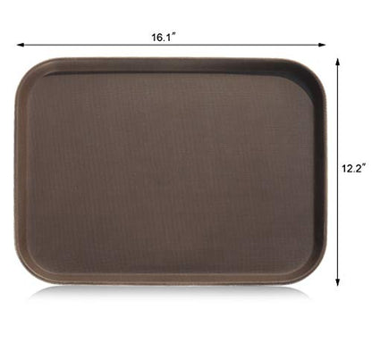 New Star Foodservice Restaurant Grade Non-Slip Tray, Plastic, Rubber Lined, Rectangular (Brown, 12-Inch x 16-Inch) - color: Brown, size: 12-Inch x 16-Inch