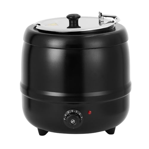 Commercial Electric Soup Kettle – 10.5QT Capacity, Stainless Steel Removable Insert, Hinged Lid, Adjustable Temperature, Anti-Scald Handle – Portable Food Warmer for Restaurant, Catering, - size: 10.5 Qt